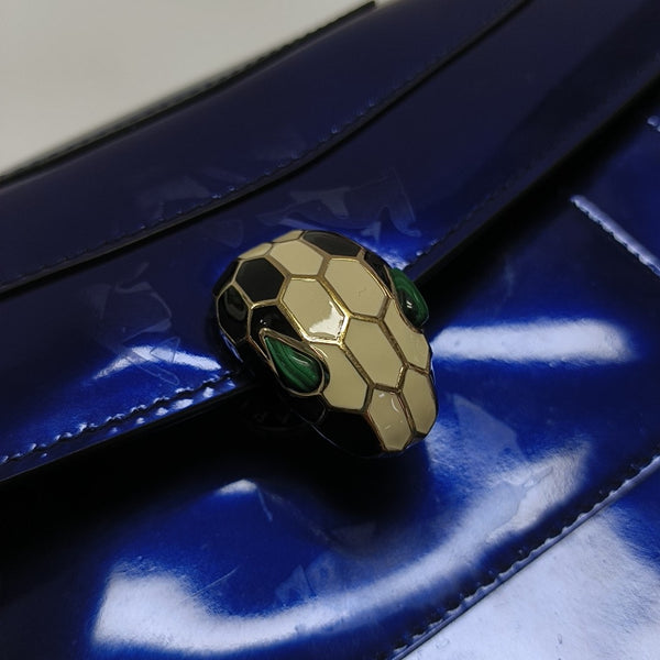 SERPENTI FOREVER Medium Patent Leather Blue