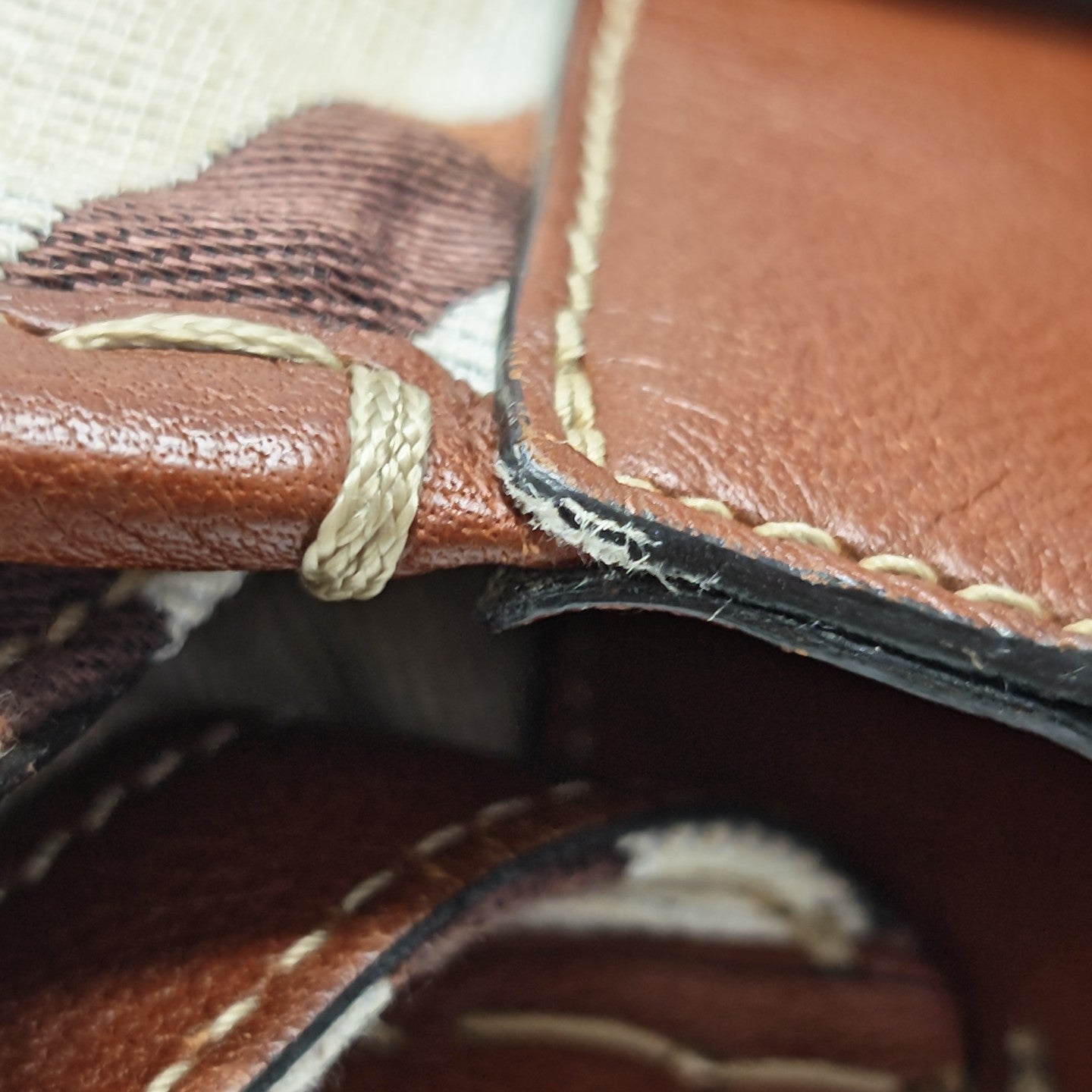 Fabric Top Handle Bag Brown