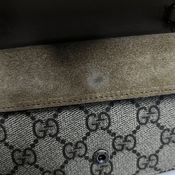 Dionysus Super Mini Monogram Coated Canvas Beige