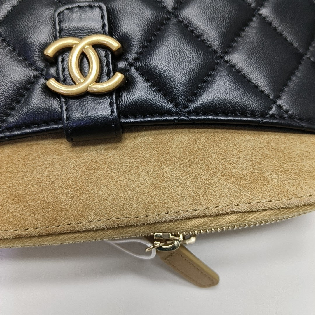 Quilted Lambskin Shoulder Bag Black