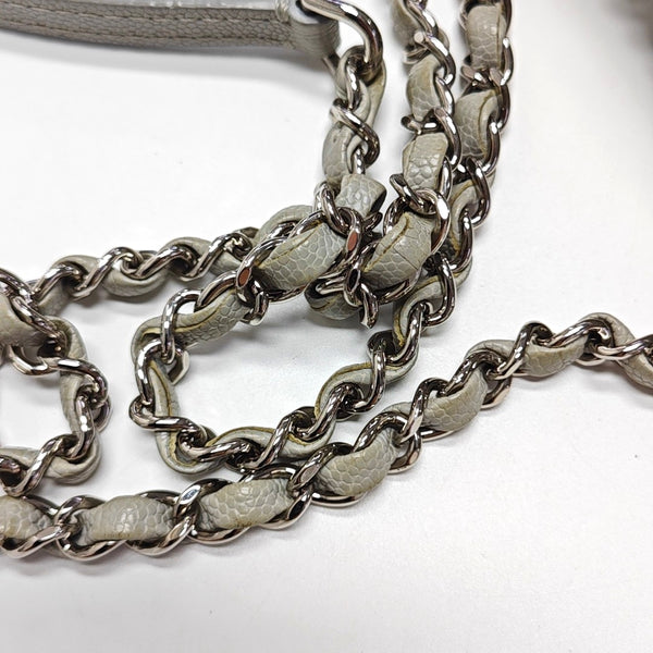 Authenticated pre-owned  CLASSIC FLAP Quilted Grained Calfskin Grey - Shoulder Bag at Looply
