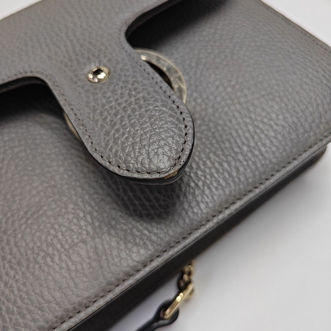 Interlocking G Small Calfskin Gray