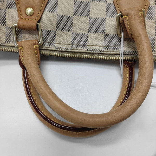 SPEEDY 25 Damier Azur Coated Canvas White