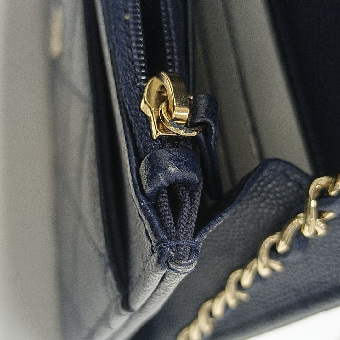 WOC Quilted Grained Calfskin Blue
