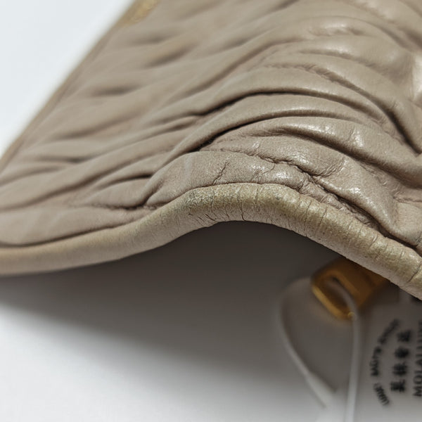 Quilted Lambskin Wallet Beige