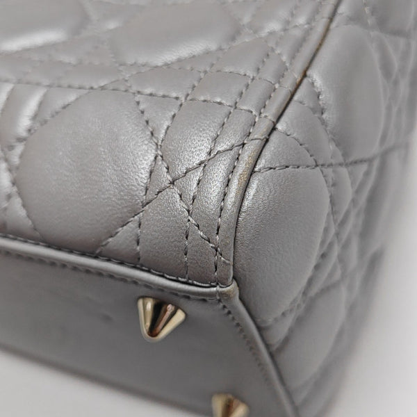 Lady Dior Medium Quilted Lambskin Gray