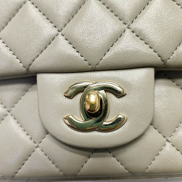 CLASSIC FLAP Mini Quilted Lambskin Gray