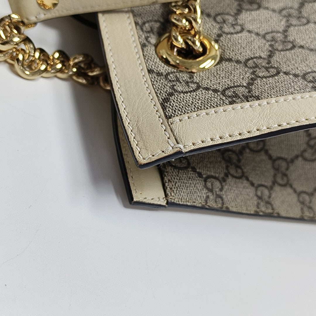 Padlock Small Monogram Coated Canvas Beige