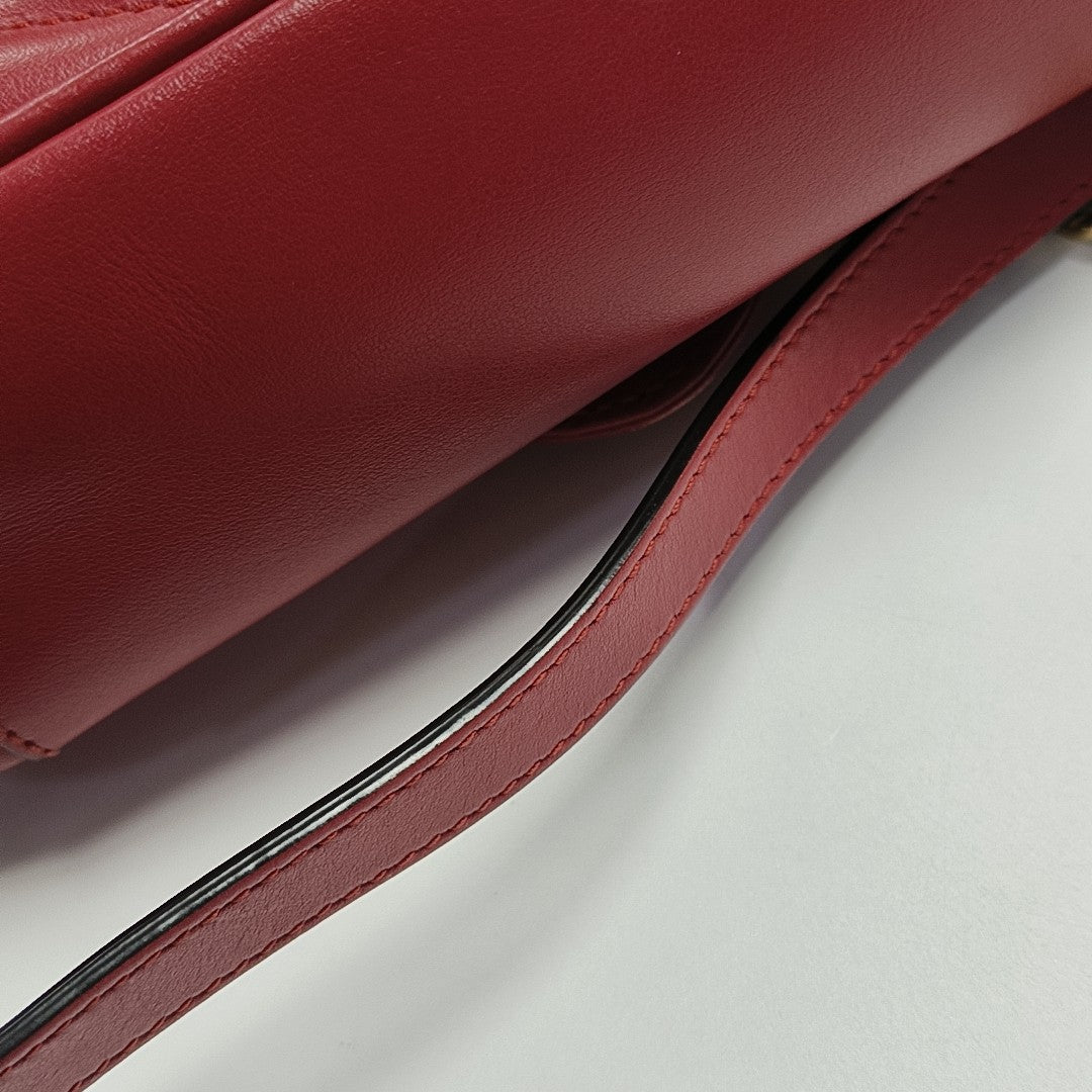 GG Marmont Small Quilted Calfskin Red