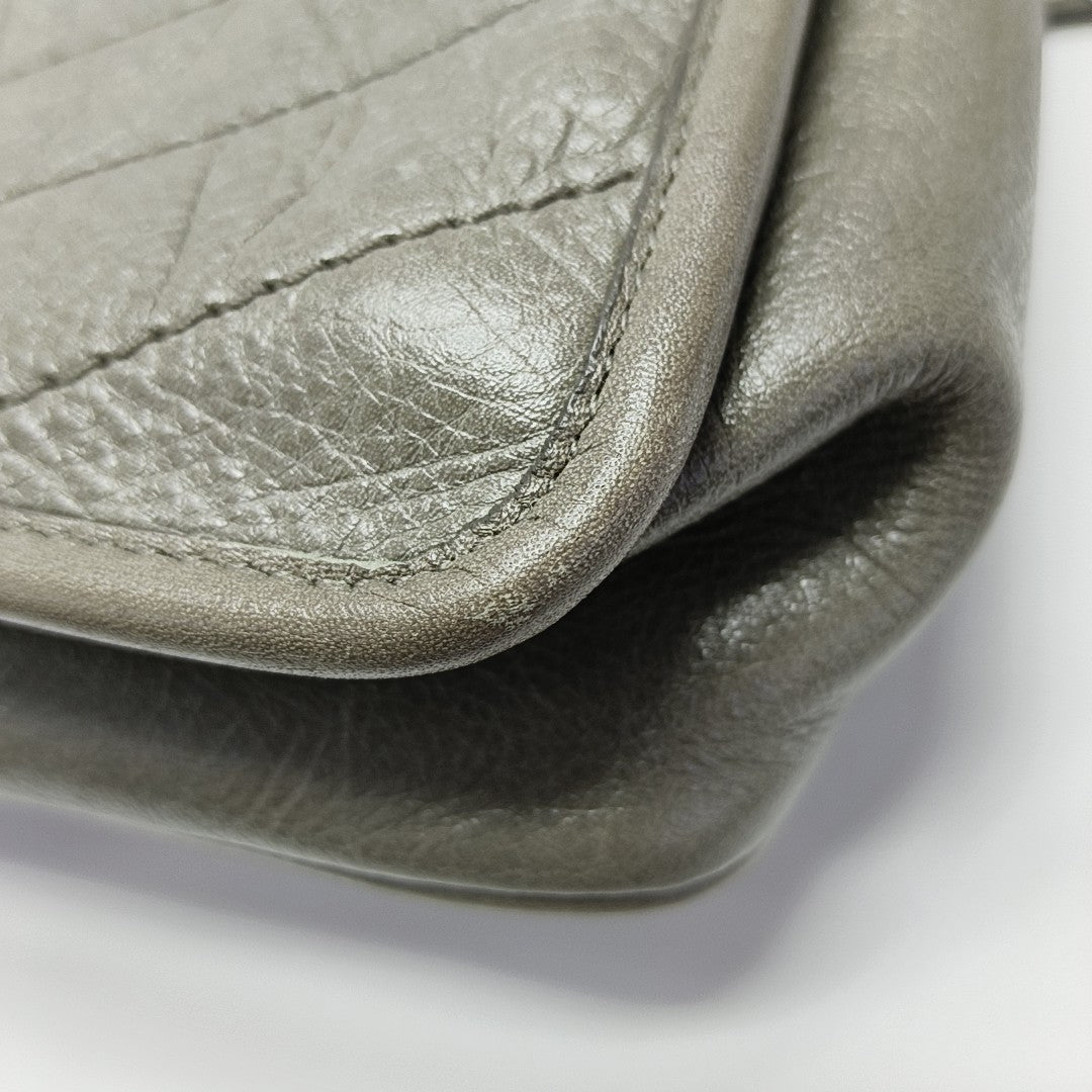 NIKI Small Chevron Calfskin Green
