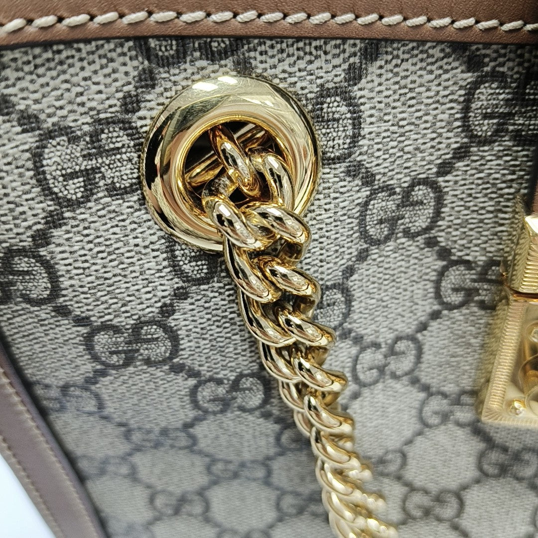 Padlock Small Monogram Coated Canvas Beige