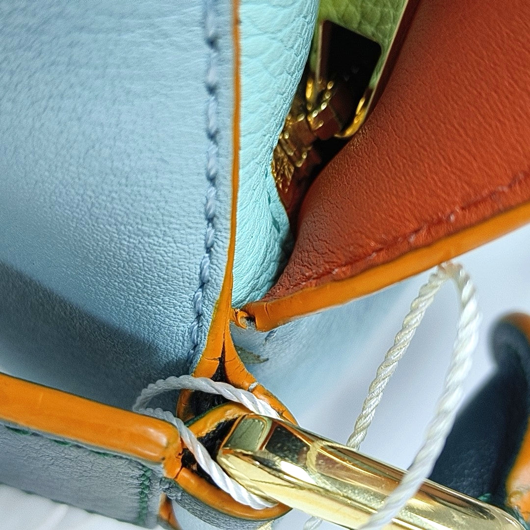 Puzzle Medium Calfskin Blue