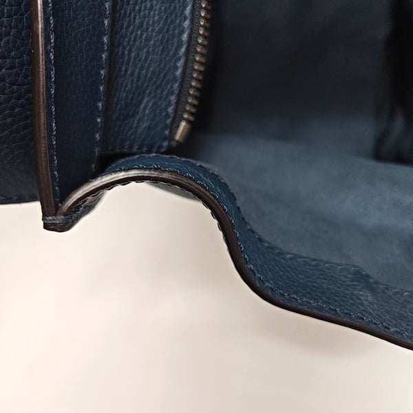 Authenticated pre-owned  LUGGAGE Mini Calfskin Blue - Tote Bag at Looply