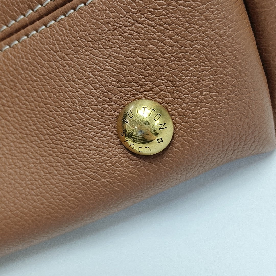 LOW KEY HOBO PM Monogram Calfskin Brown
