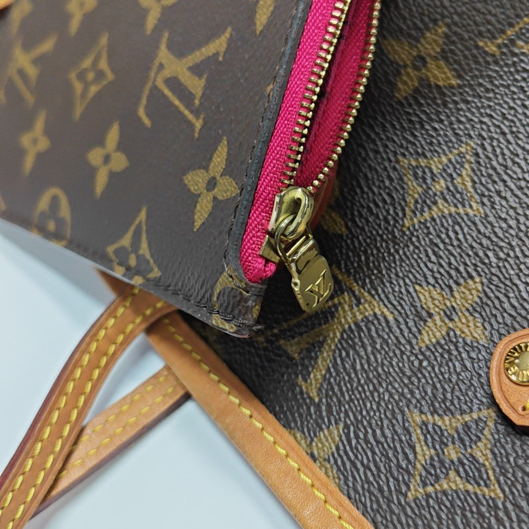 NEVERFULL MM Monogram Coated Canvas Brown