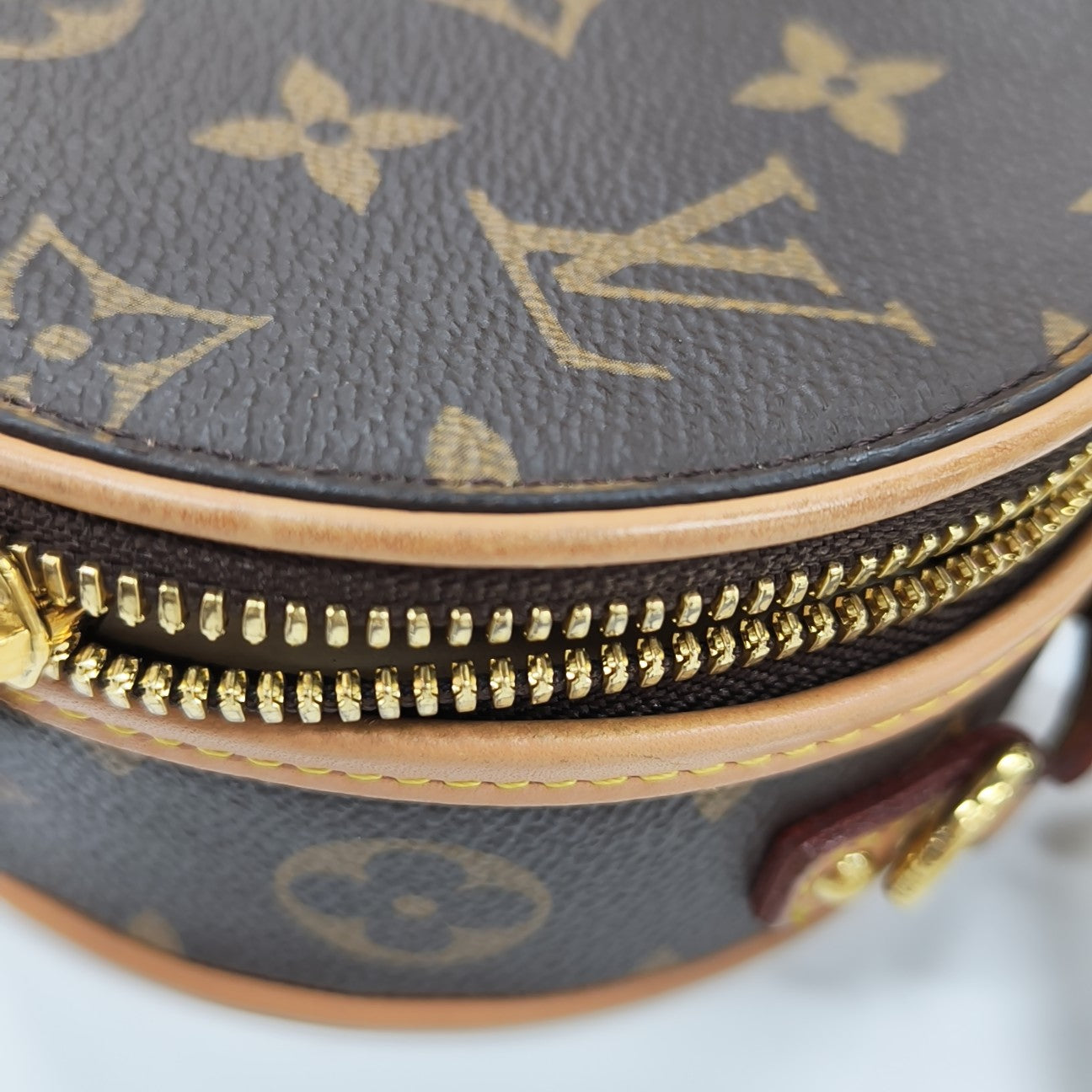 BOITE CHAPEAU Mini Monogram Coated Canvas Brown