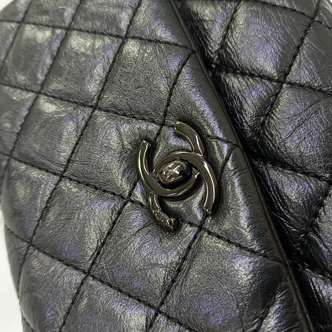 COCO HANDLE Small Quilted Calfskin Black