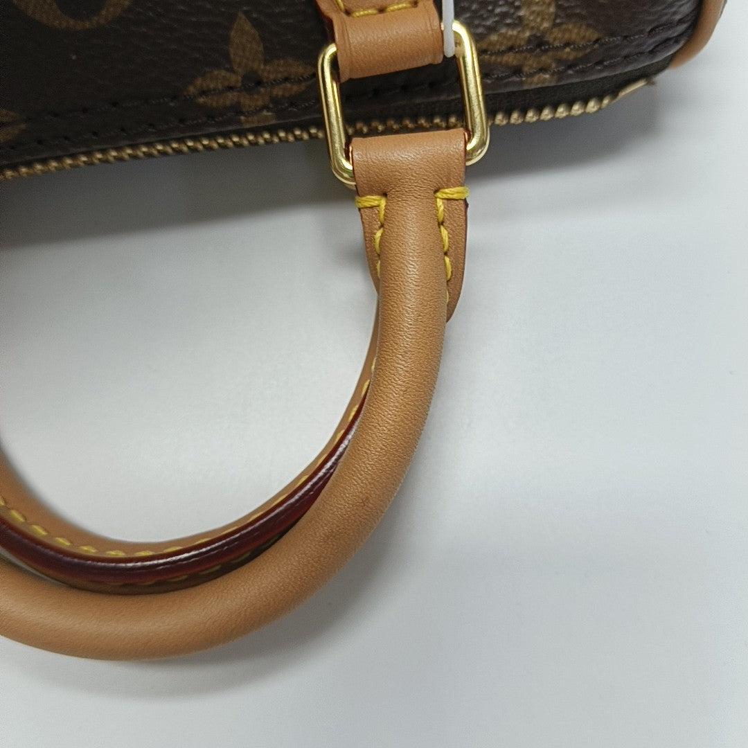Authenticated pre-owned  SPEEDY Nano Monogram Coated Canvas Brown - Shoulder Bag at Looply