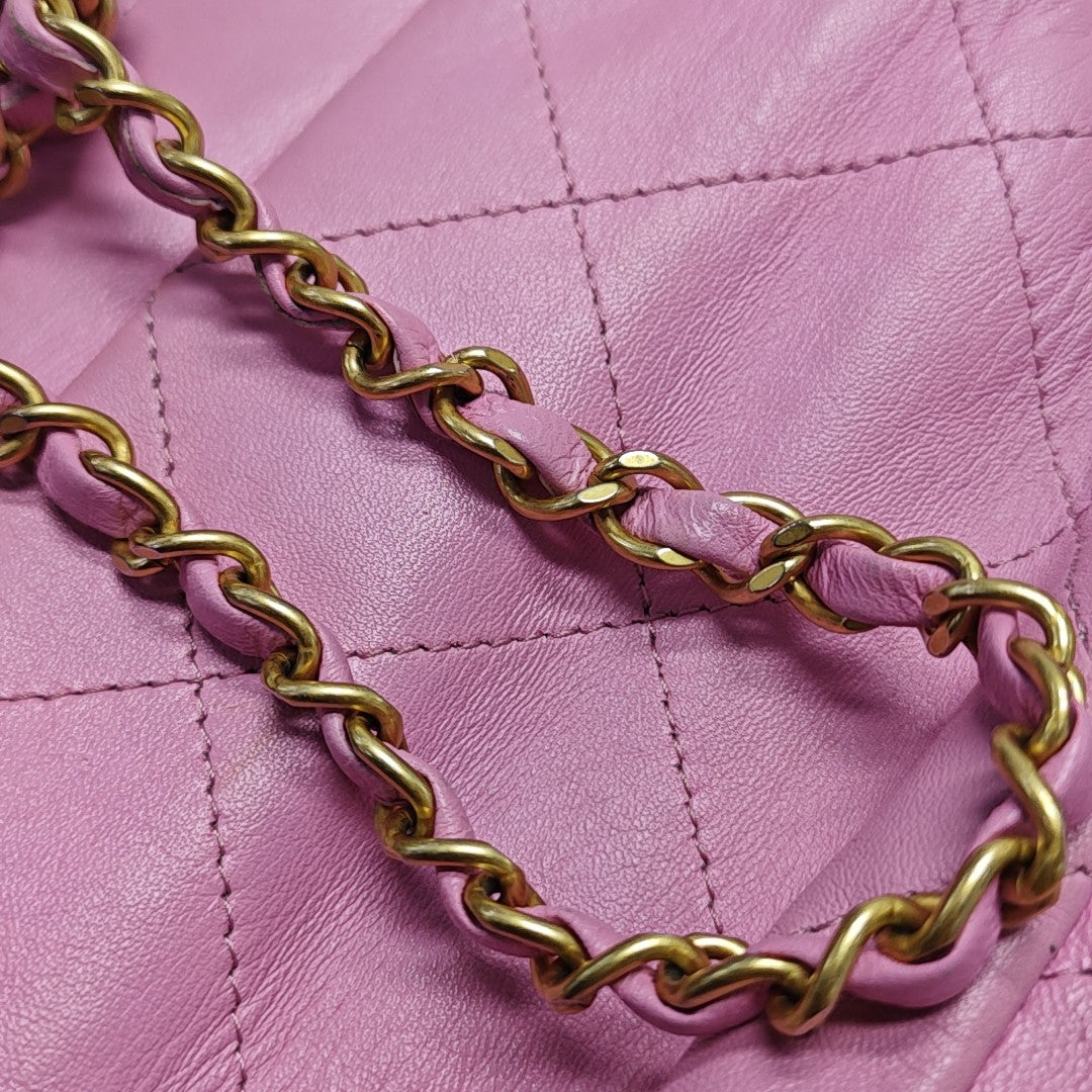 Quilted Lambskin Shoulder Bag Small Pink