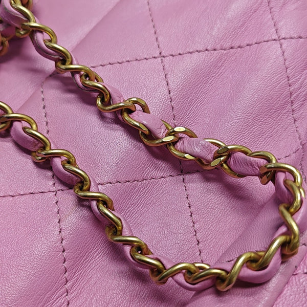 Quilted Lambskin Shoulder Bag Small Pink