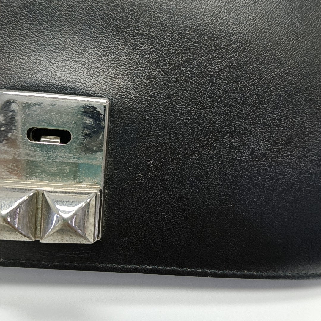 Elektra Mini Calfskin Black Wallet
