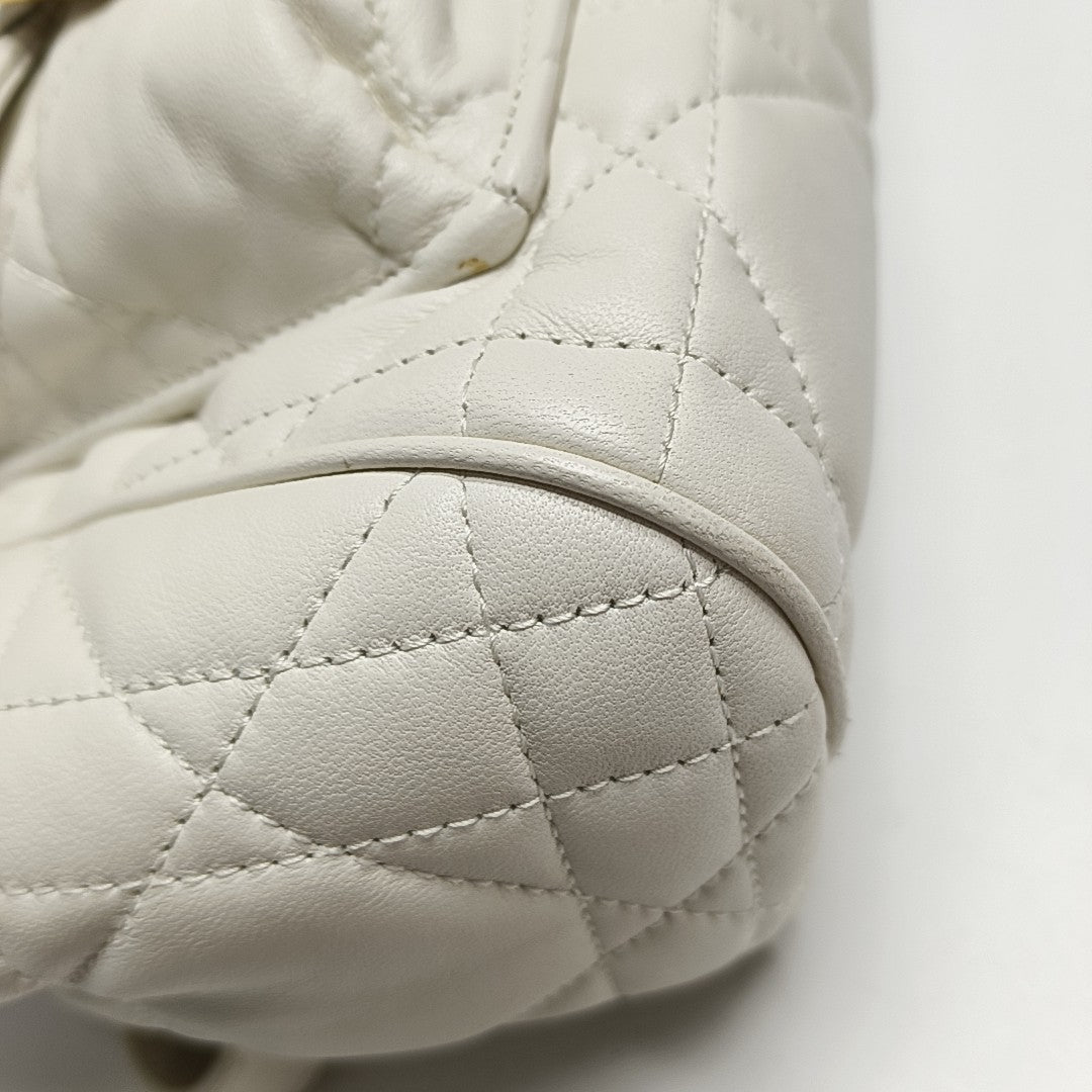 Dior Caro Medium Cannage Lambskin White