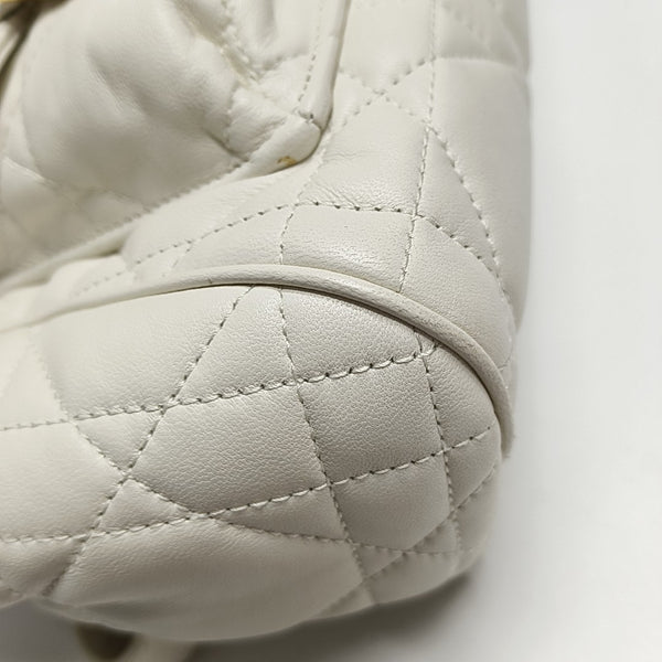 Dior Caro Medium Cannage Lambskin White