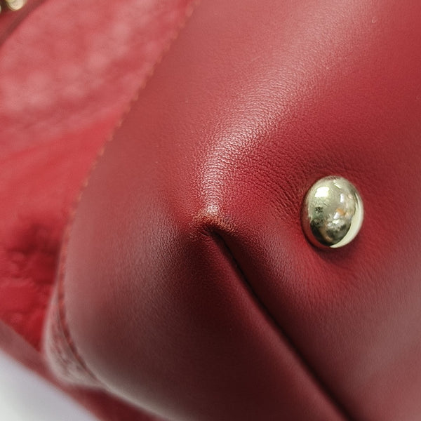 Monogram Calfskin Tote Bag Red
