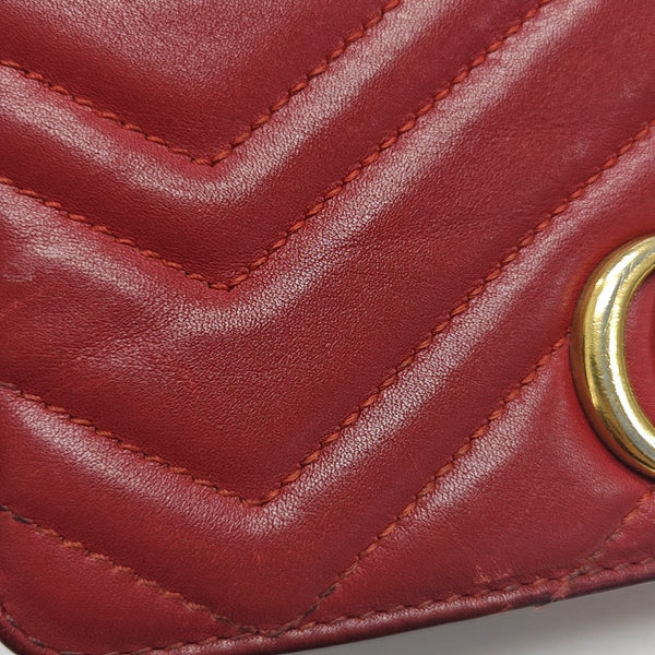 GG Marmont Super Mini Quilted Calfskin Red