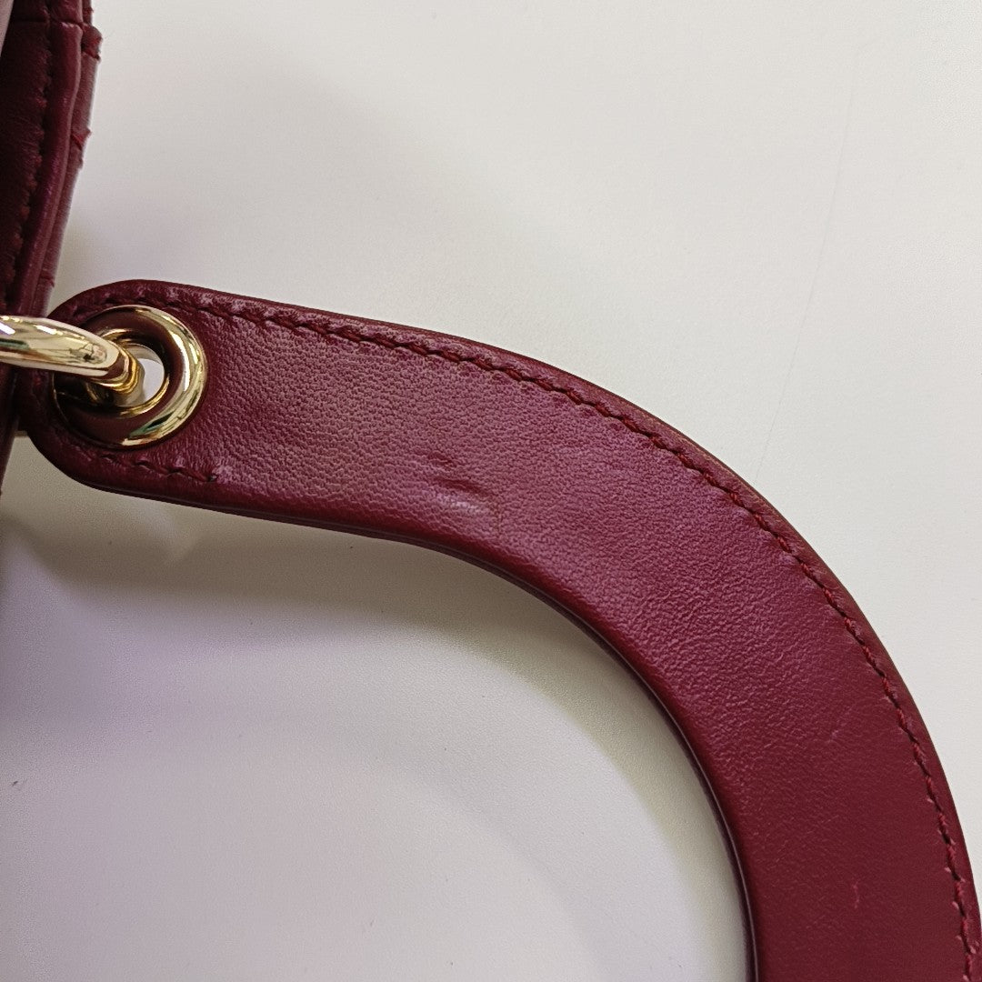 Lady Dior Small Cannage Lambskin Red