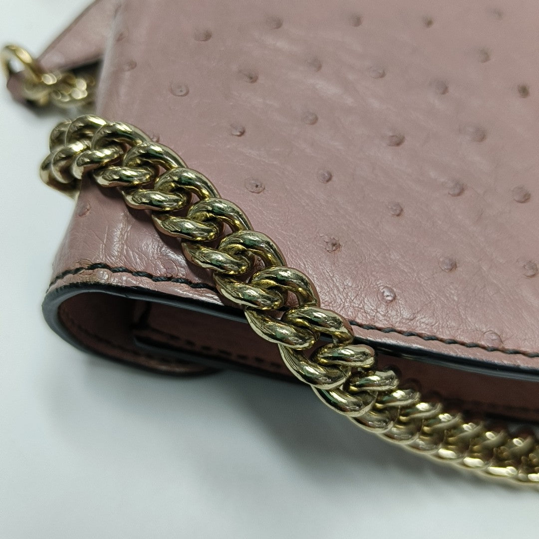 Emily Chain Ostrich Pink