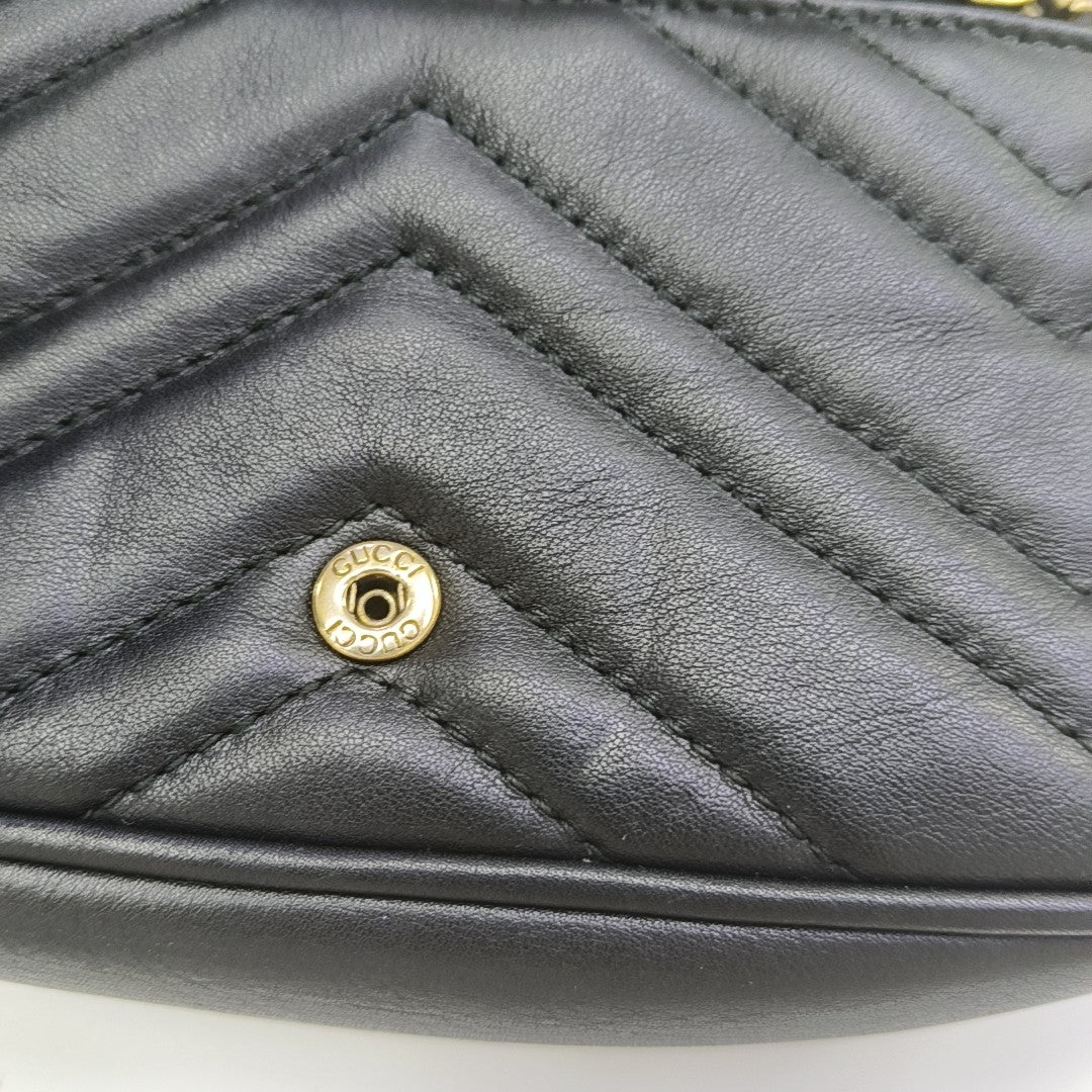 GG Marmont Mini Quilted Calfskin Black