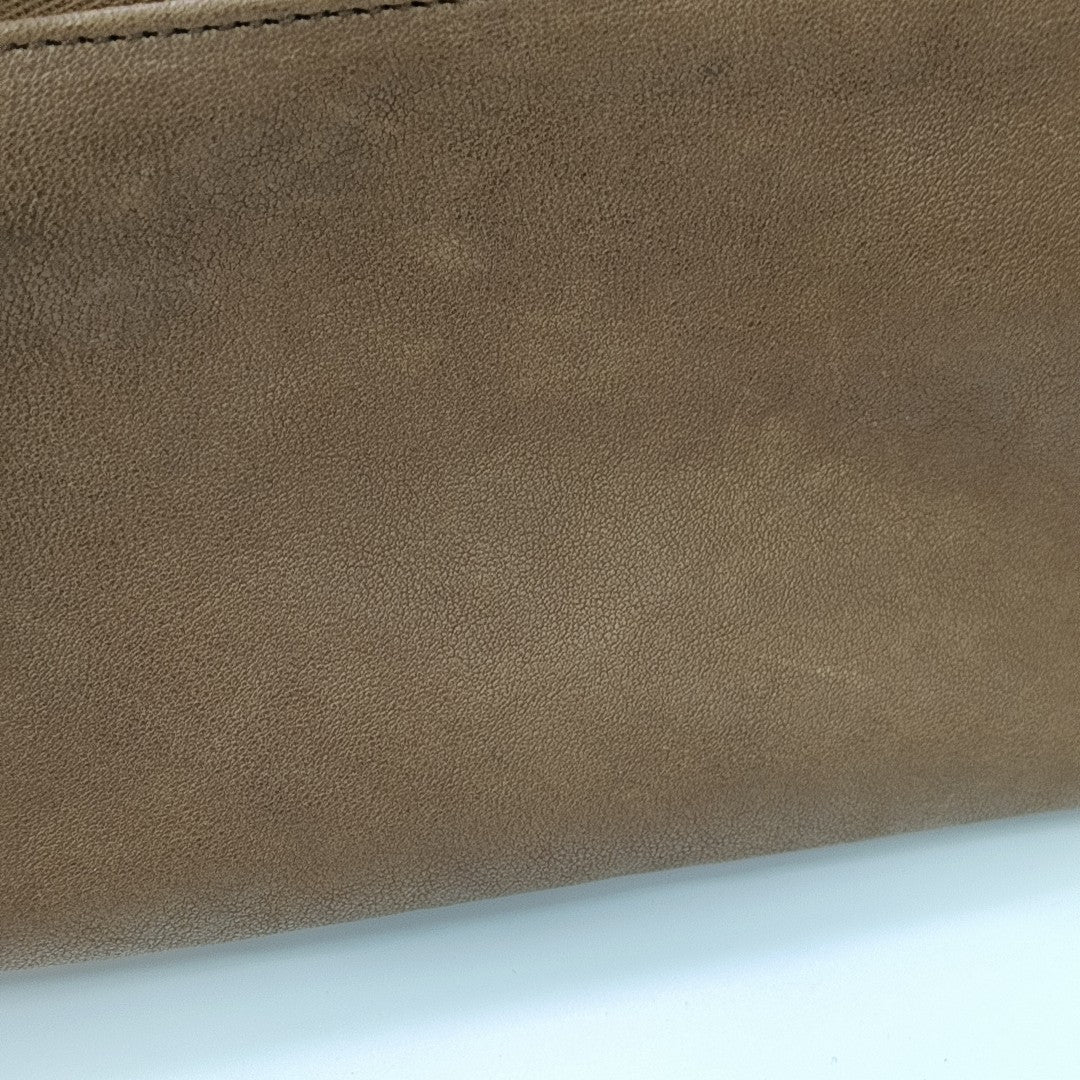 Lambskin Top Handle Bag Brown