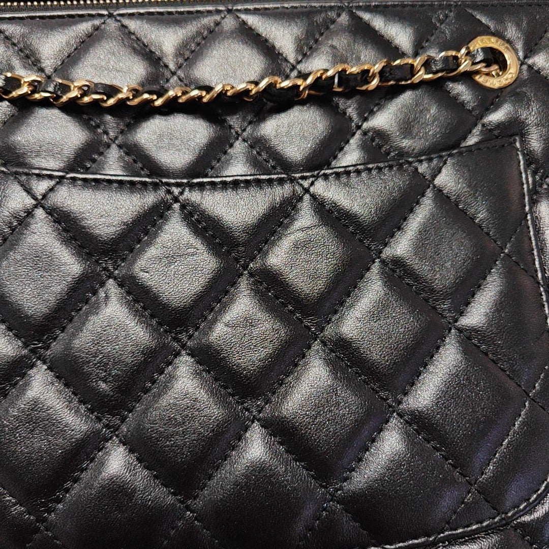 Quilted Calfskin Shoulder Bag Black