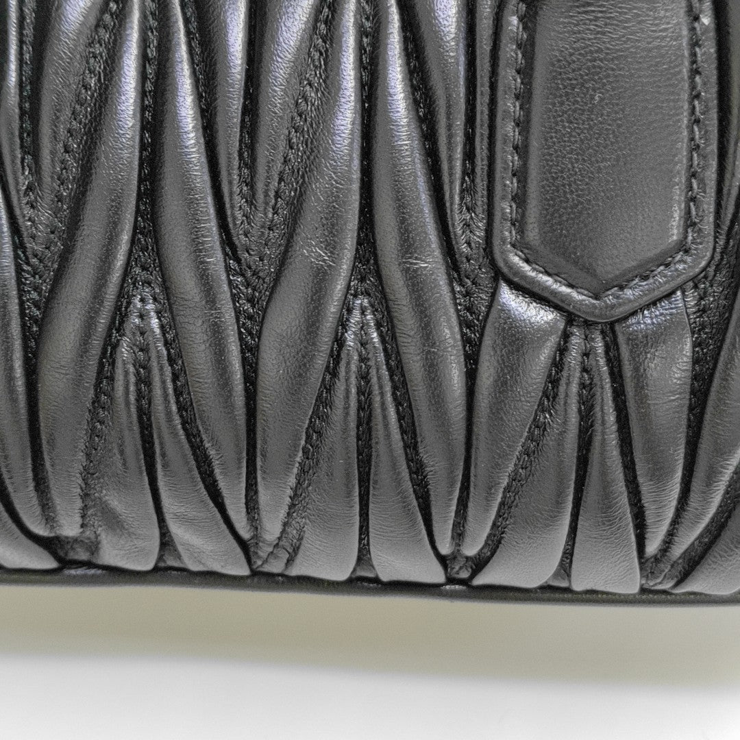 Arcadie Matelassé Quilted Lambskin Black