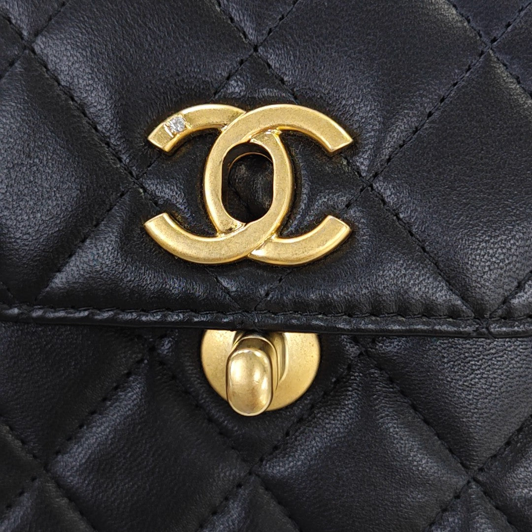 TRENDY CC Quilted Lambskin Black