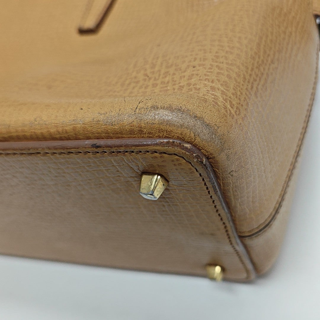 Calfskin Top Handle Bag Brown