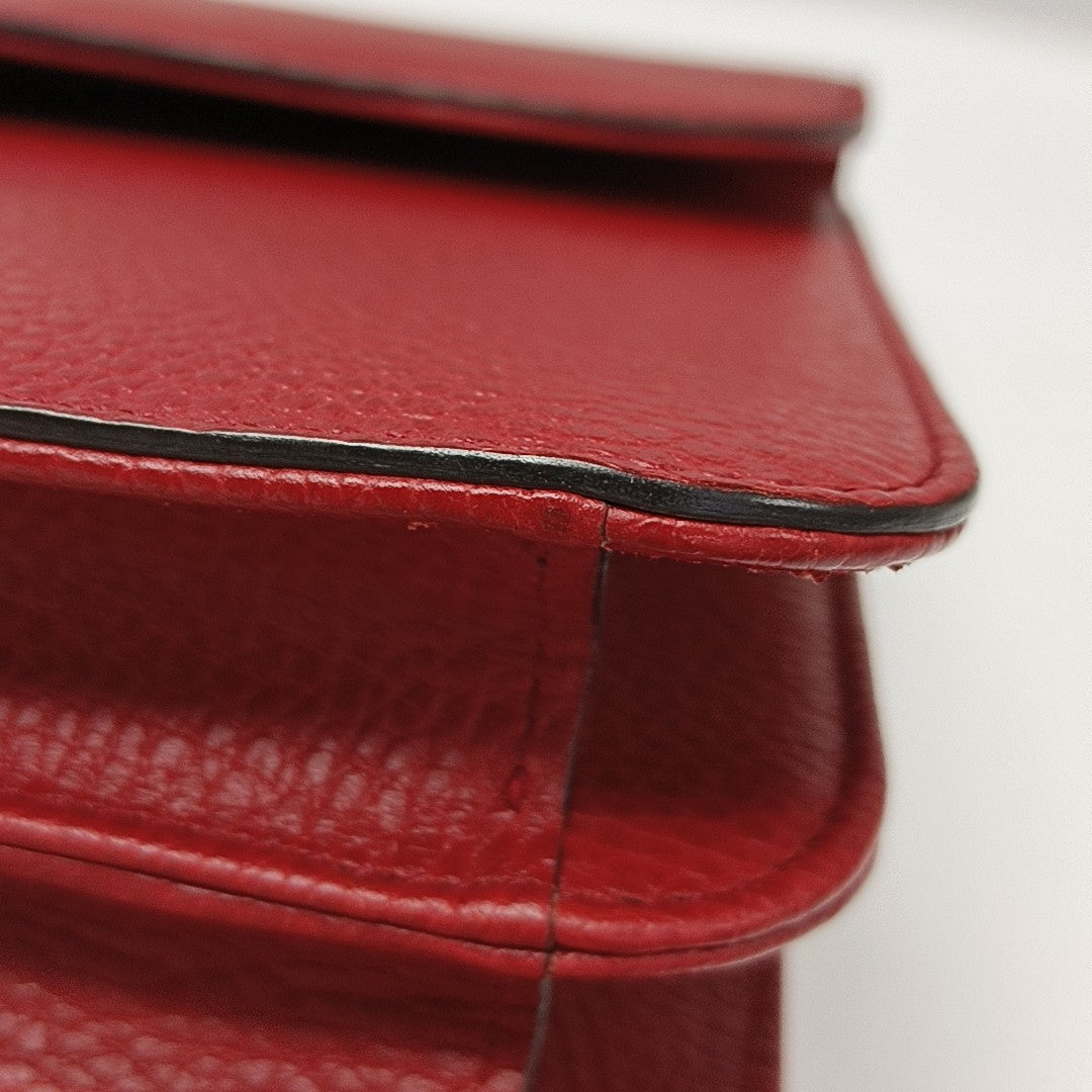Interlocking G Large Calfskin Red