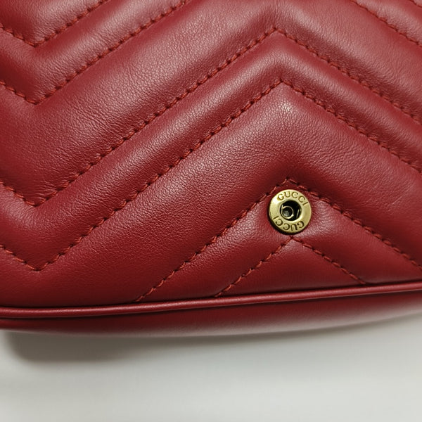 Authenticated pre-owned  GG Marmont Mini Quilted Calfskin Red - Shoulder Bag at Looply