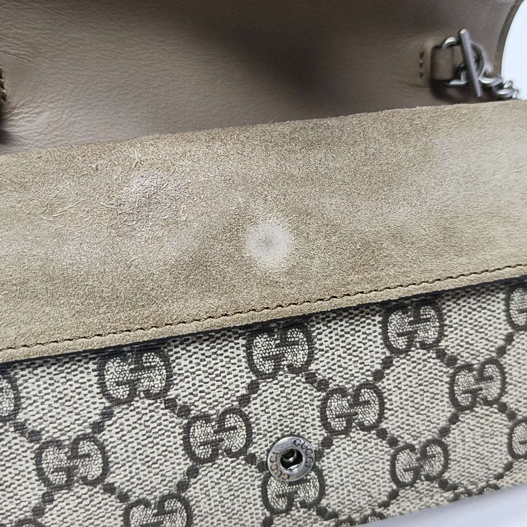 Dionysus Super Mini Monogram Coated Canvas Beige