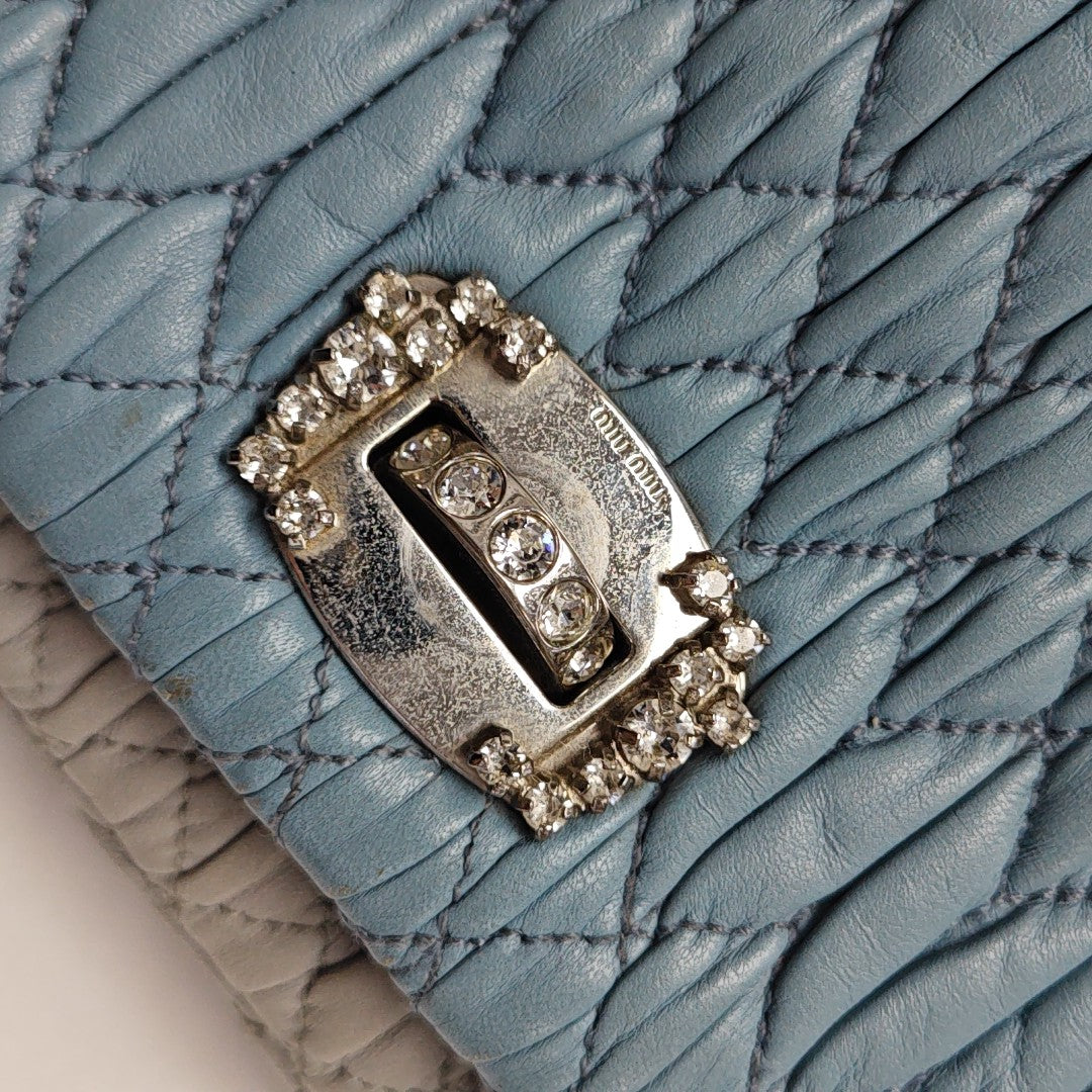 Crystal Quilted Lambskin Blue