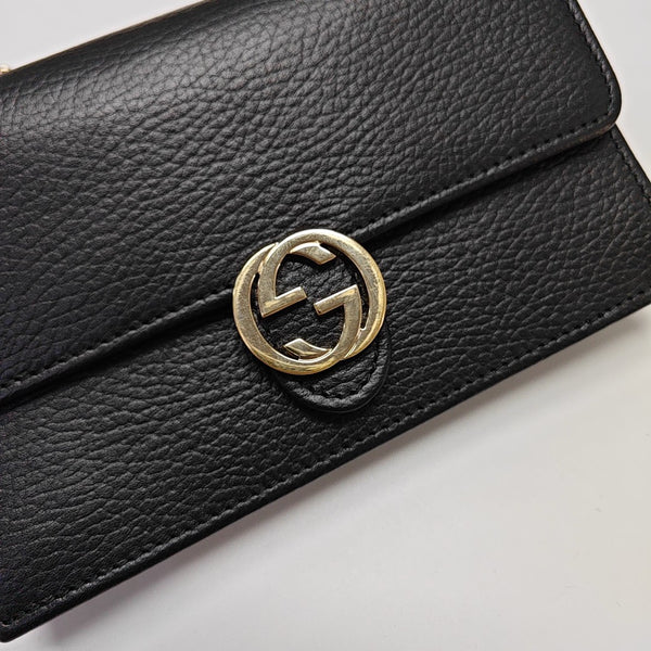 Interlocking G Small Calfskin Black