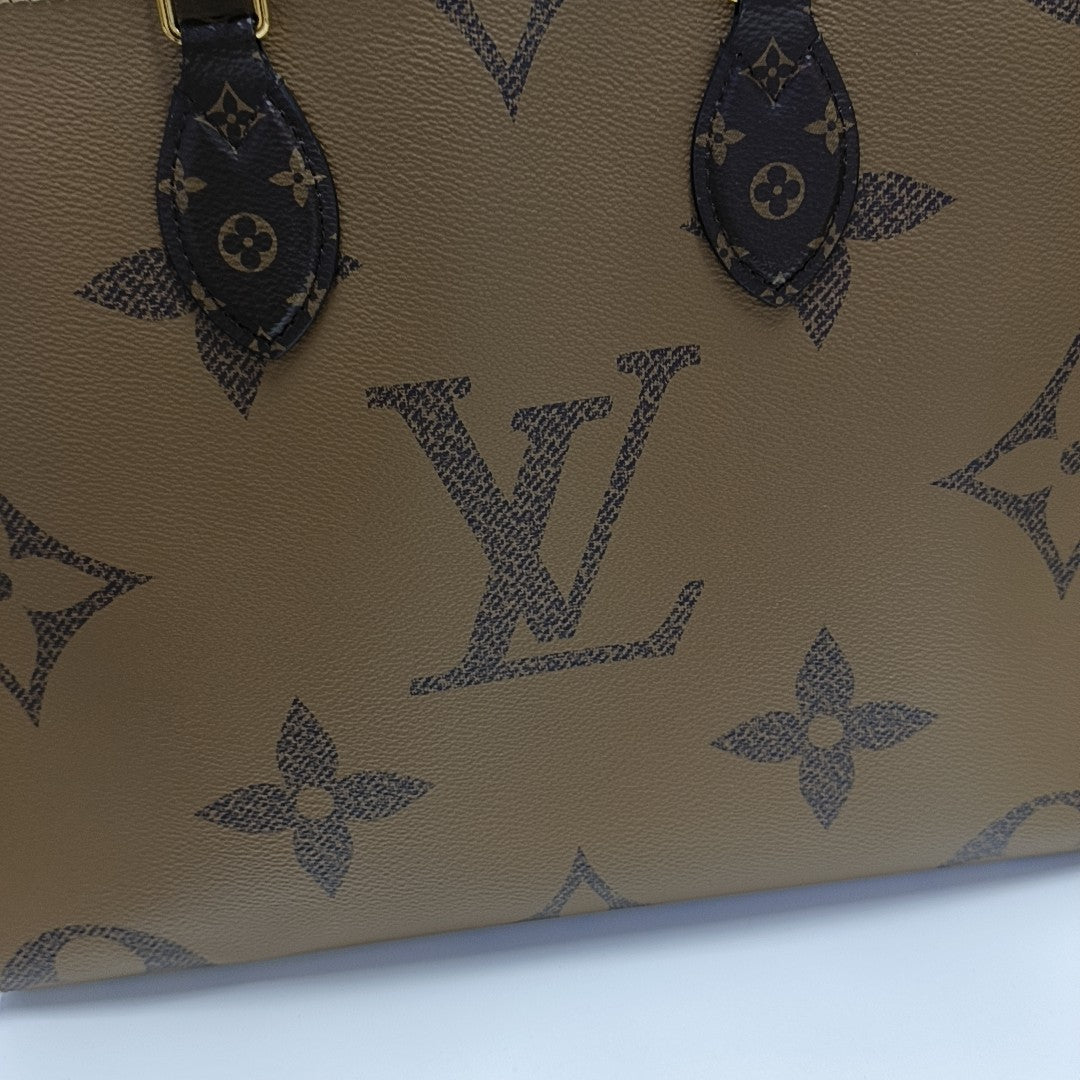 ONTHEGO MM Monogram Coated Canvas Brown