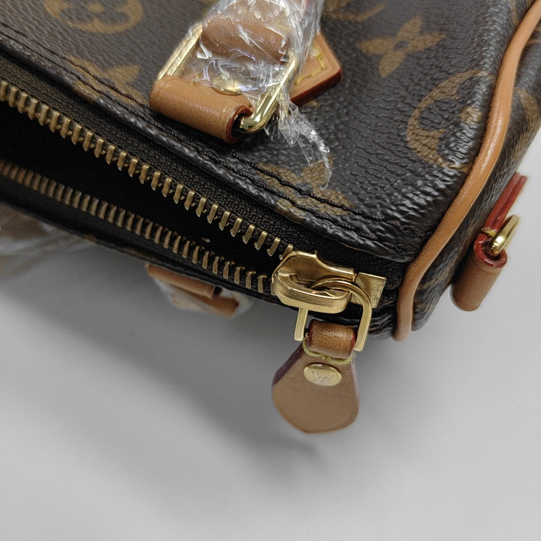 SPEEDY Nano Monogram Coated Canvas Brown