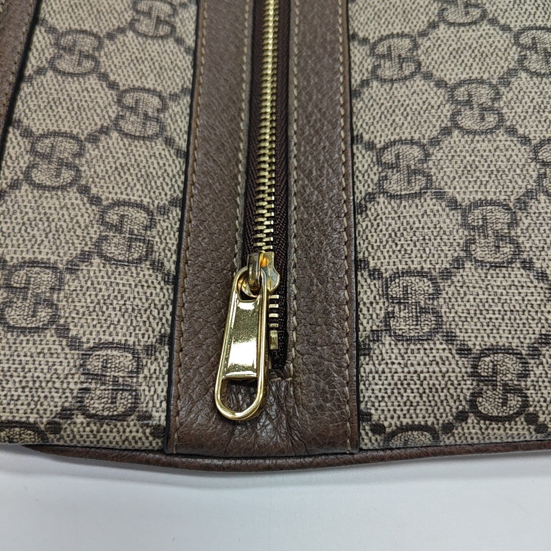 Ophidia Large Monogram Coated Canvas Beige