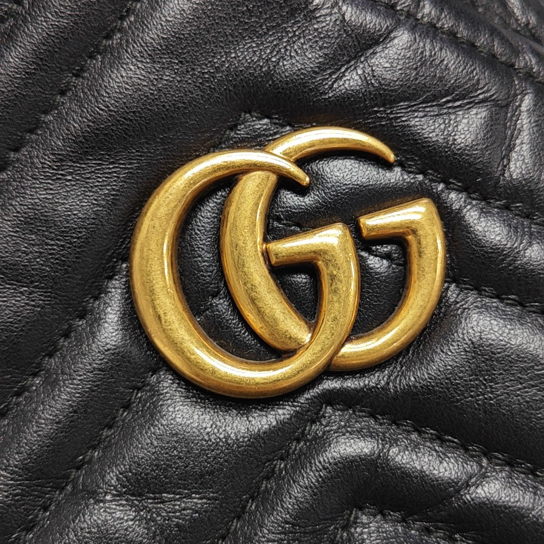 GG Marmont Mini Quilted Calfskin Black
