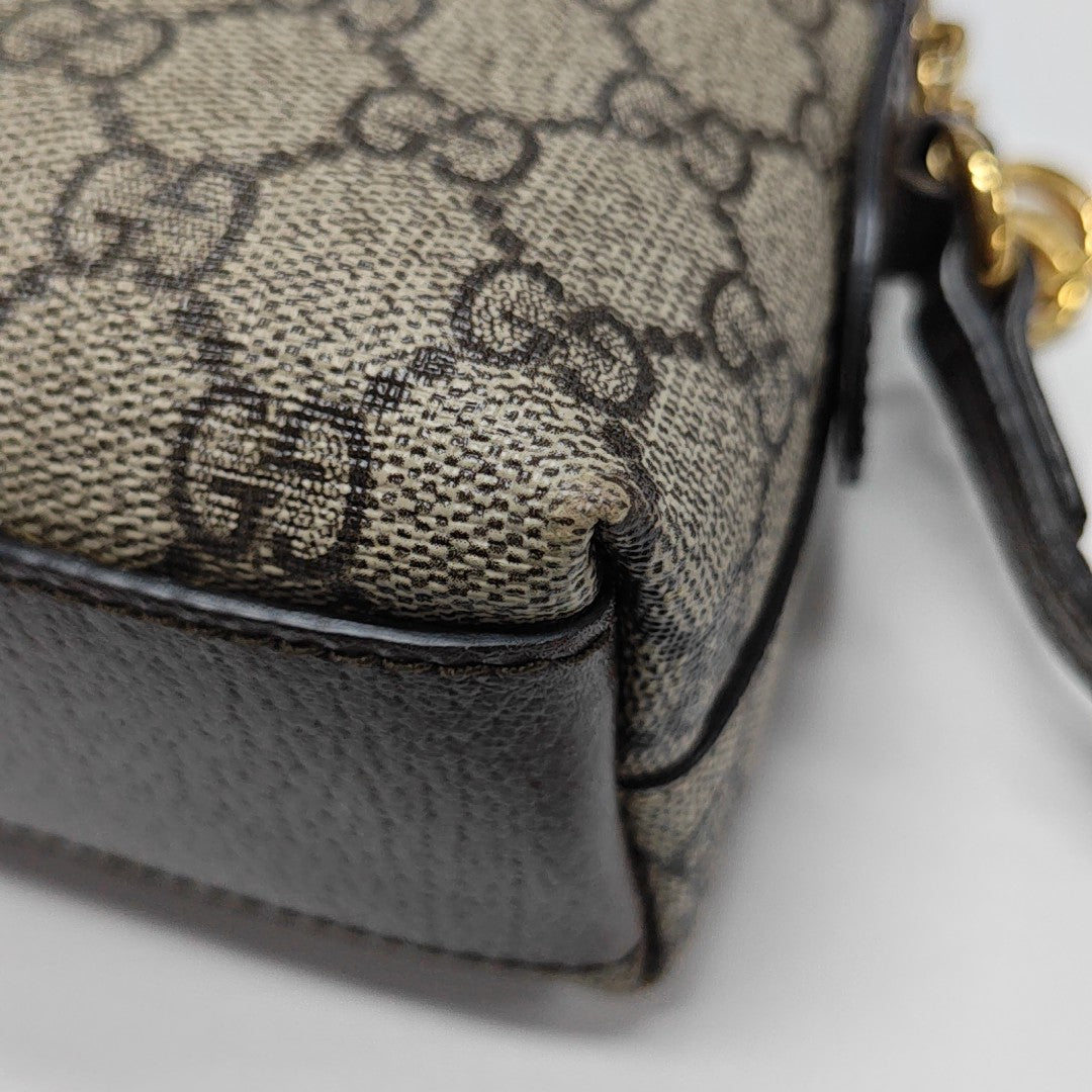 Ophidia Small Monogram Coated Canvas Beige