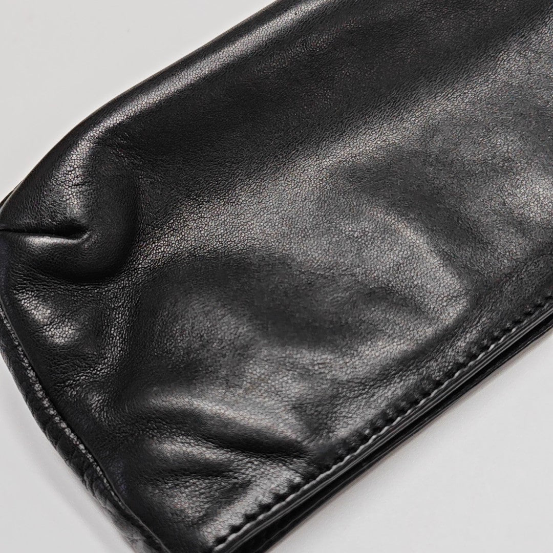 Quilted Lambskin Top Handle Bag Black