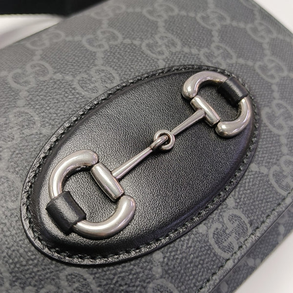 Horsebit 1955 Mini Monogram Coated Canvas Black