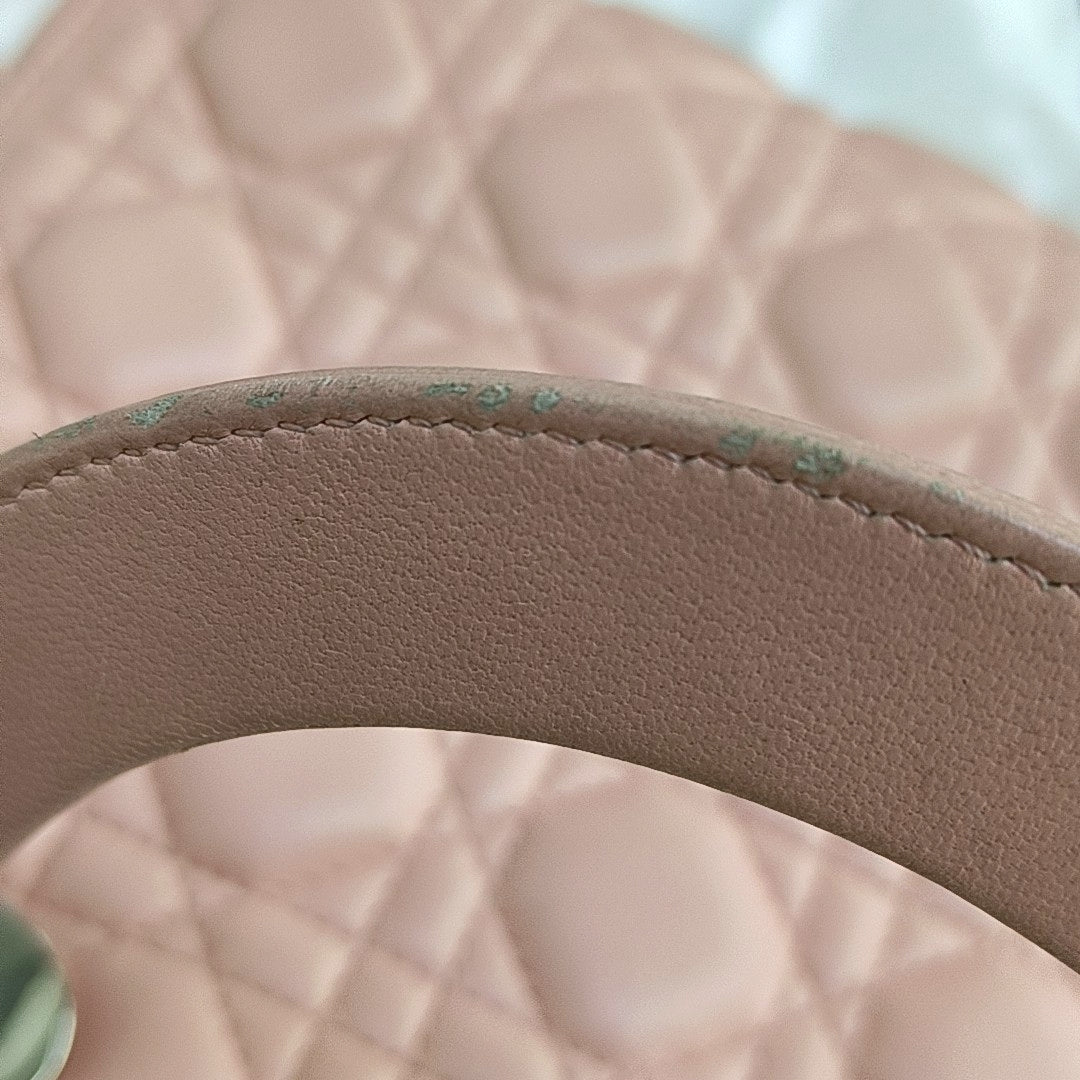 Lady Dior Mediana Piel de Cordero Rosa
